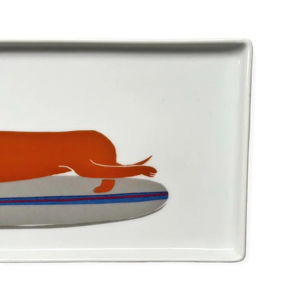 Claudia Pearson for West Elm - Weinerdog Dachshund Doxie Plate - Surf Surfboard